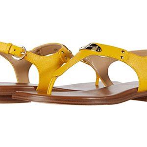 Michael Kors MK Plate Thong Sandal Sunflower NWT